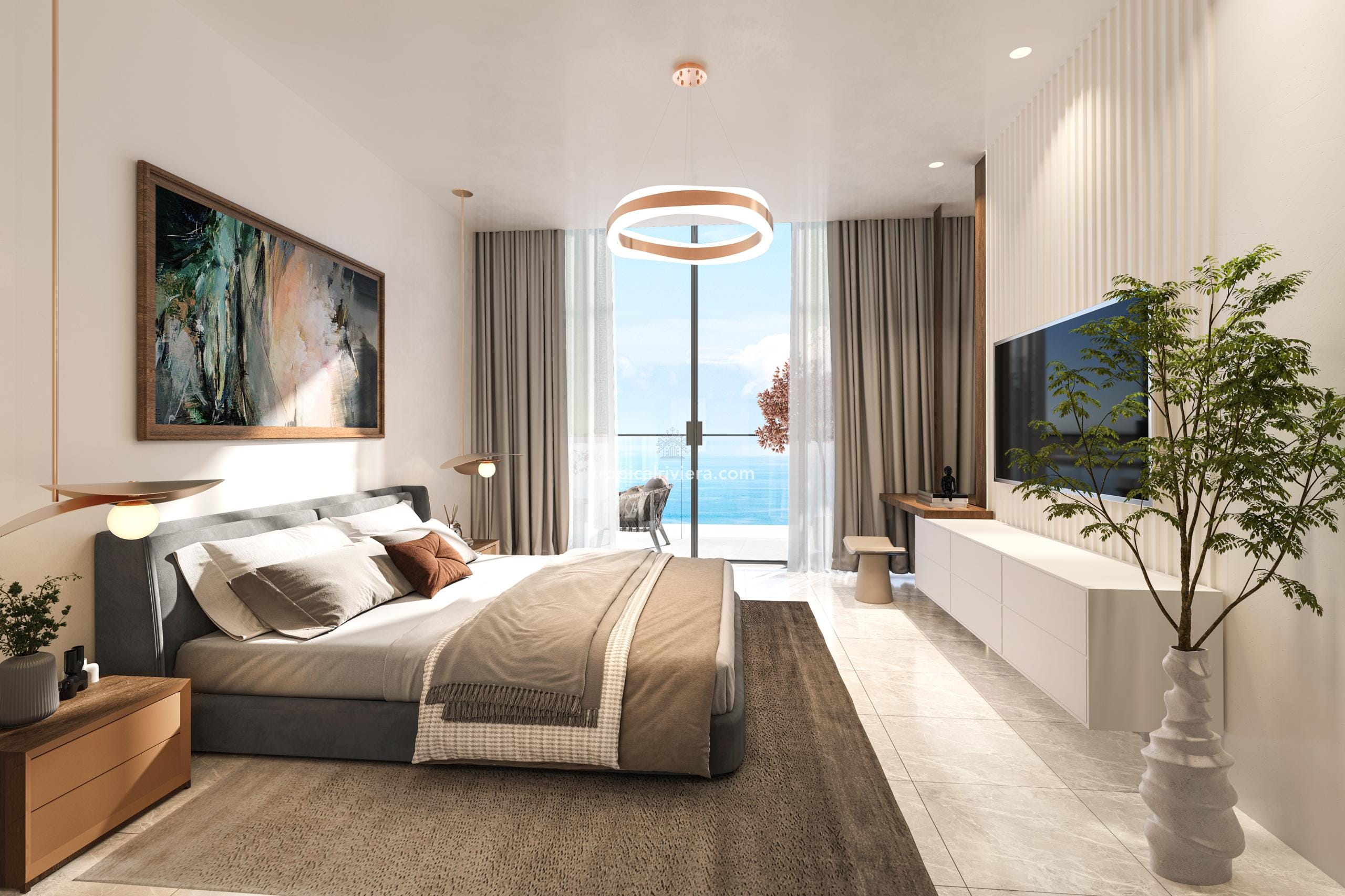 1BR4-chambre à coucher Appartement de luxe entièrement meublé d'une chambre, île d'Al Marjan - Pelagia Residences