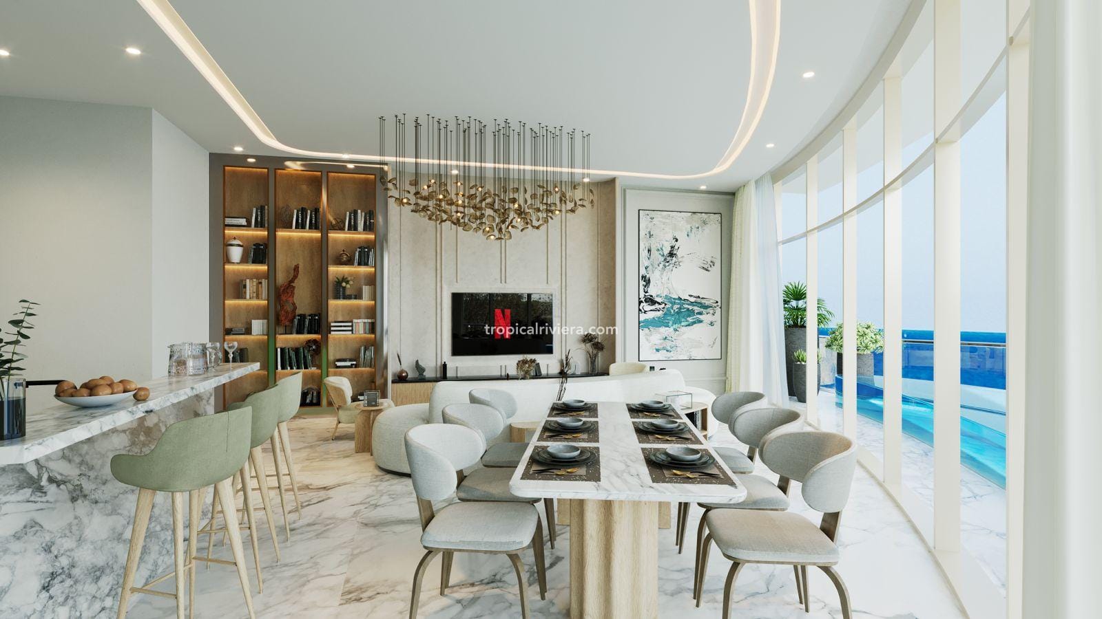 Aqua Arc One-Bedroom Apartment with a 367 Sq Ft Private Balcony