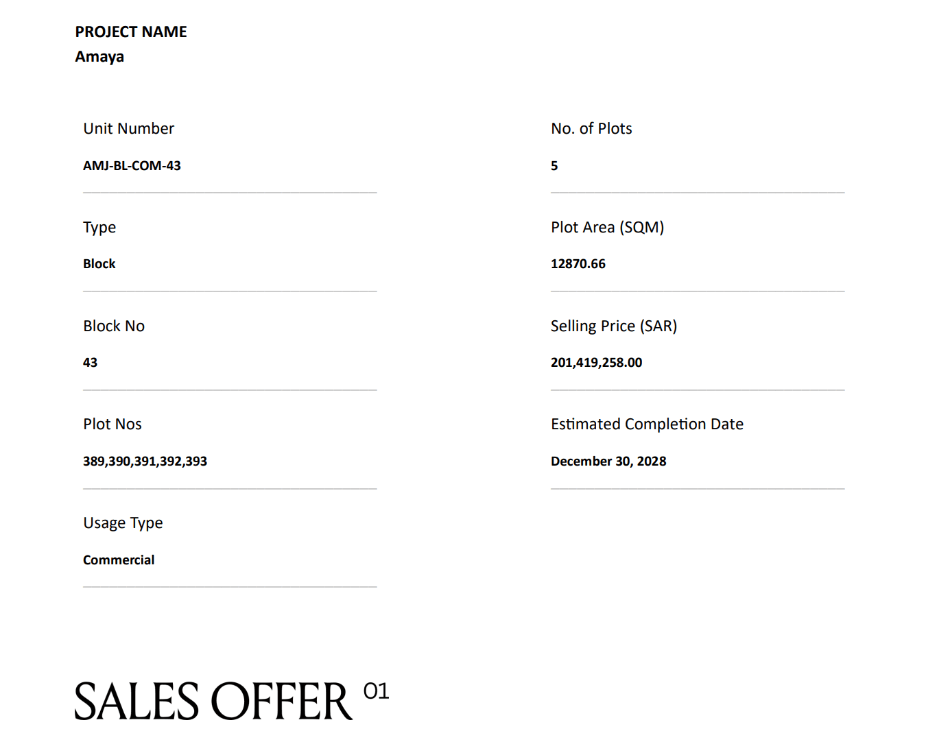 Commercial Development Block (Land) 12,871 m² – Amaya Jeddah | AMJ-BL-COM-43