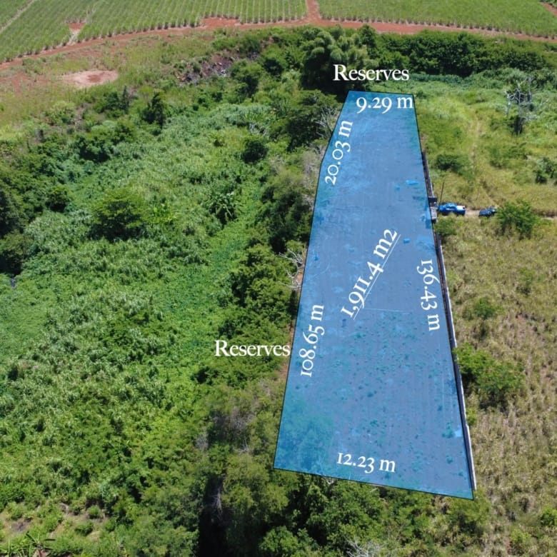 Unique Riverside Agricultural land 1911.4 m2 + Reserves – Haute Rive , Riviere Du Rempart