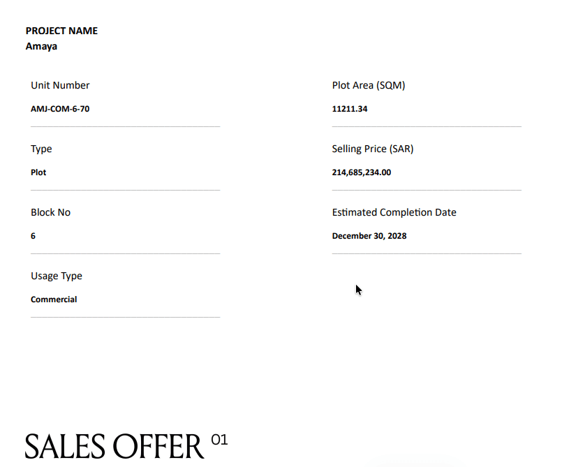 Commercial Development Plot (Land) 11,211 m² – Amaya Jeddah | AMJ-COM-6-70