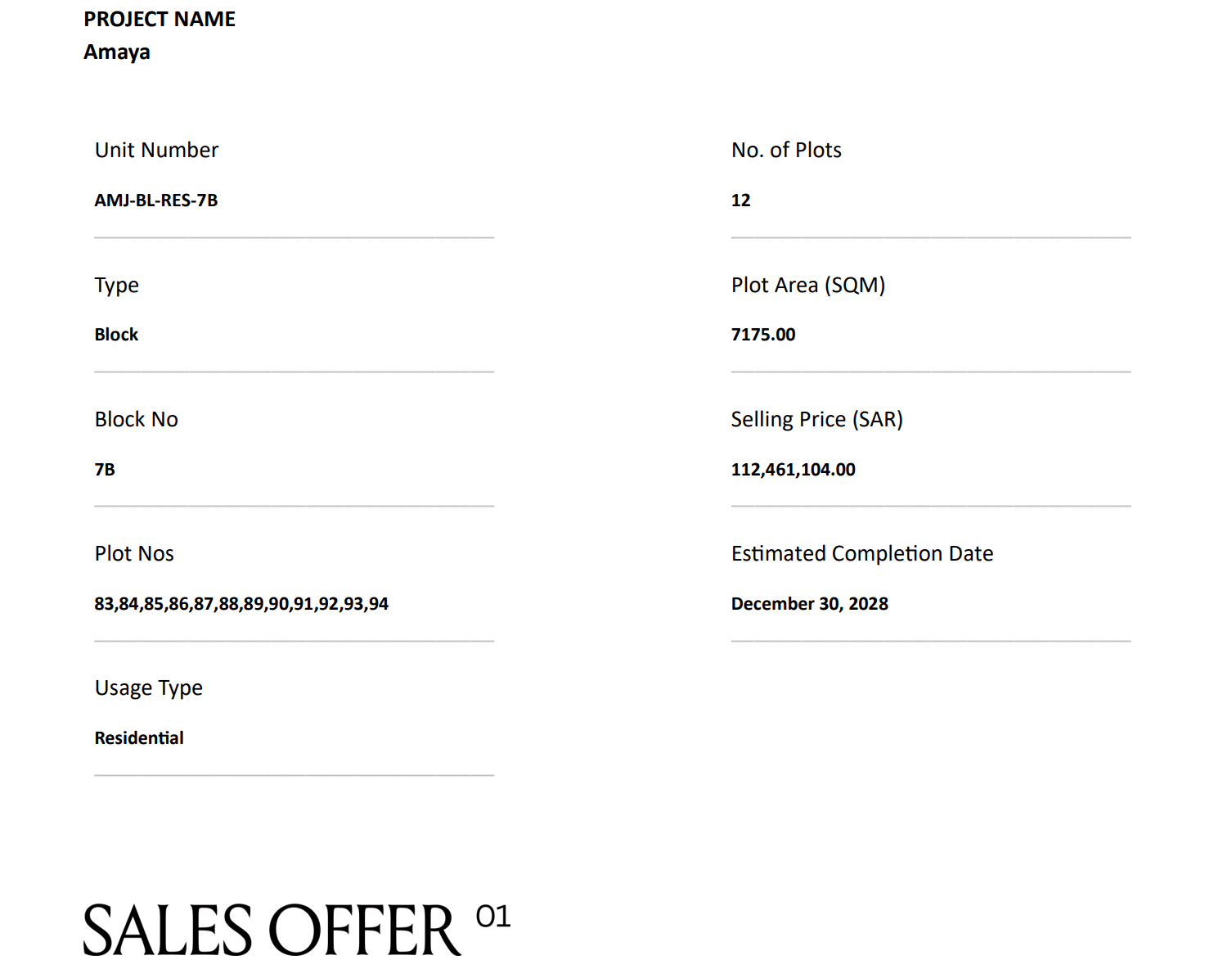 Residential Development Block (Land) 7,175 m² – Amaya Jeddah | AMJ-BL-RES-7B