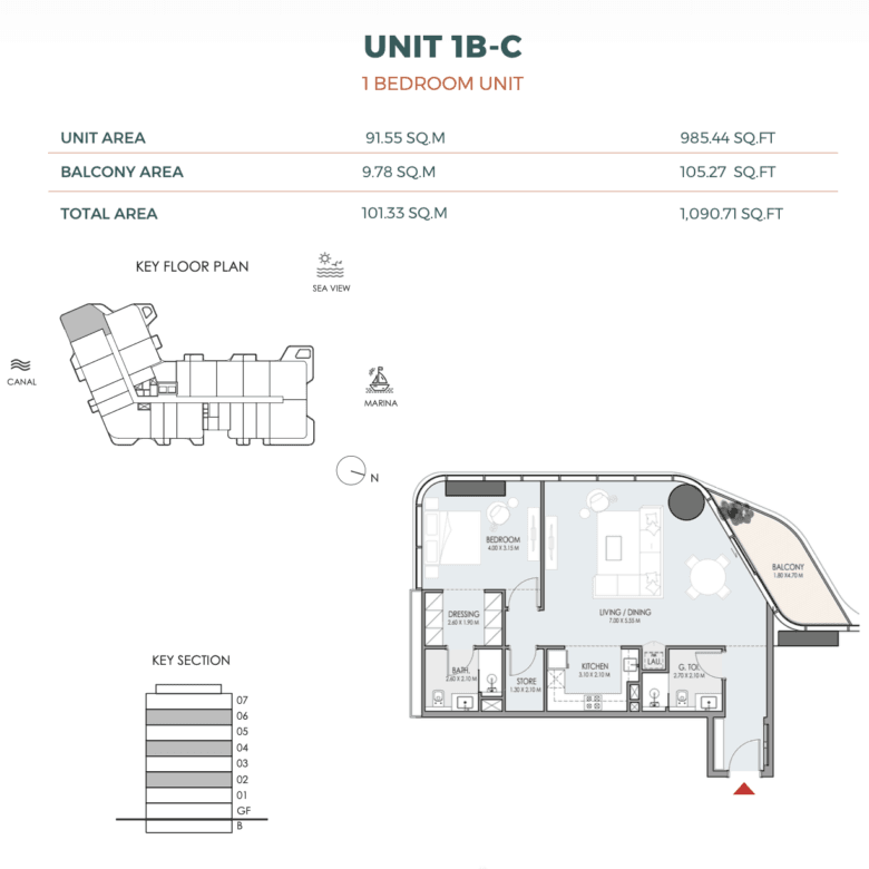 Spacious Water-View 1 Bedroom Residence at DO Dubai Islands