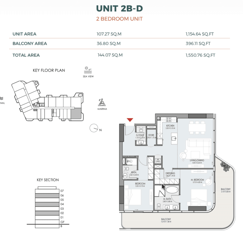 Sea & Marina View 2 Bedroom Residence at DO Dubai Islands