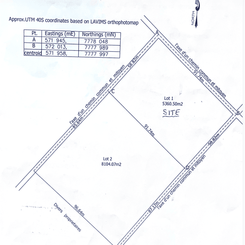 For Sale – Agricultural land 5,360.5 m2 – Riviere du Rempart