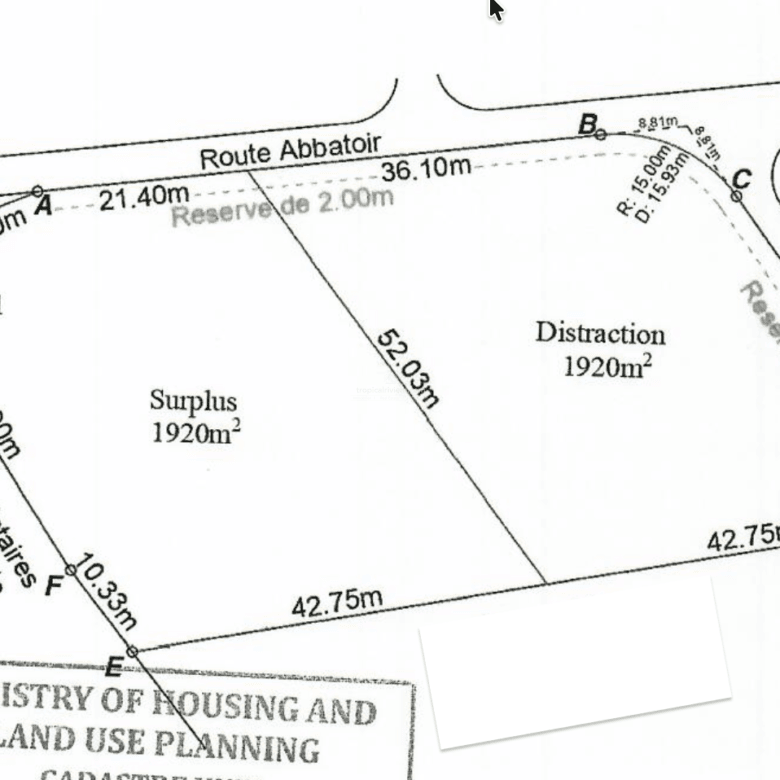 Residential Land for Sale in Vacoas – 1,492 m² Plot on Abattoir Road