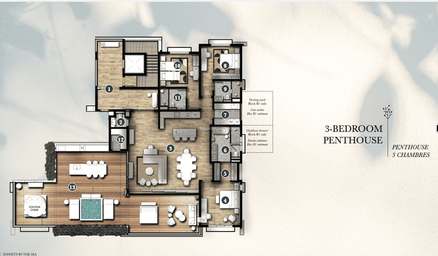1 Bedroom Sea-Facing Apartment for Sale in Rivière Noire, Mauritius