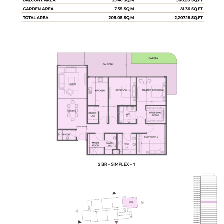 Résidence de 3 chambres en bord de mer à vendre à ONE Residence, sur l'île d'Al Reem – Abou Dhabi, Émirats arabes unis