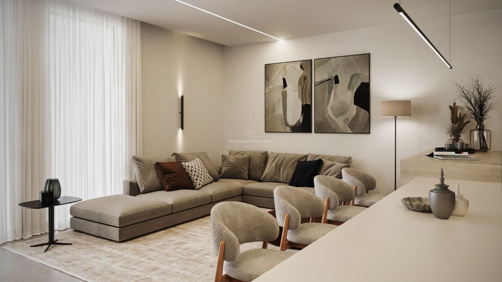 Interior visualisation supplied for Azha Residences