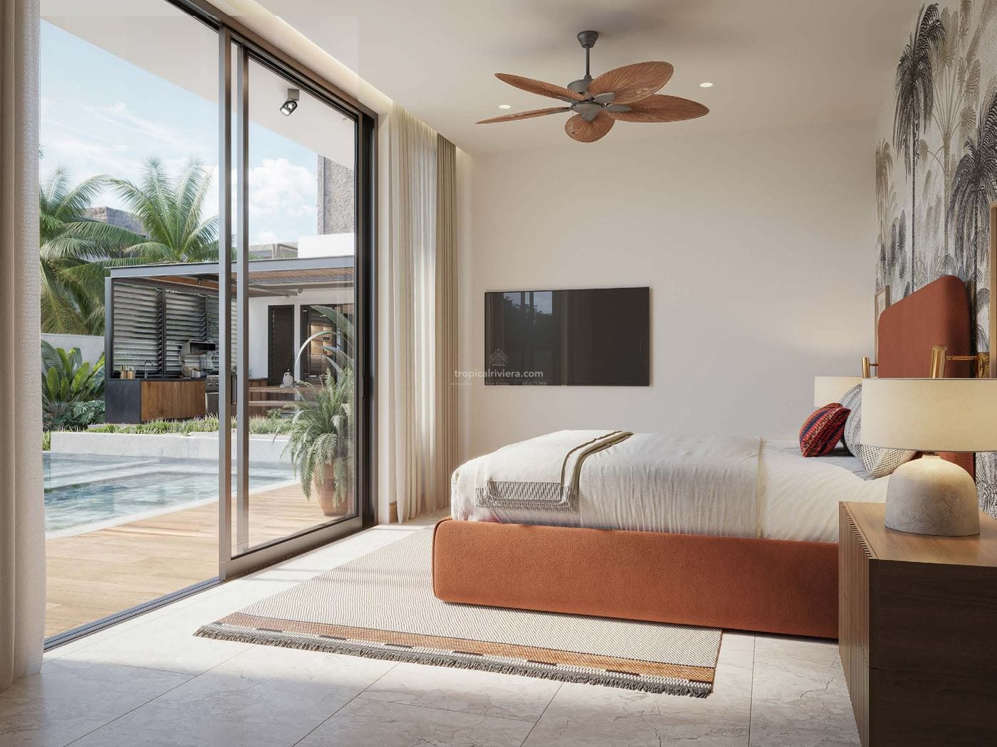 Villa Garnet home cinéma, villa de luxe Trou aux Biches
