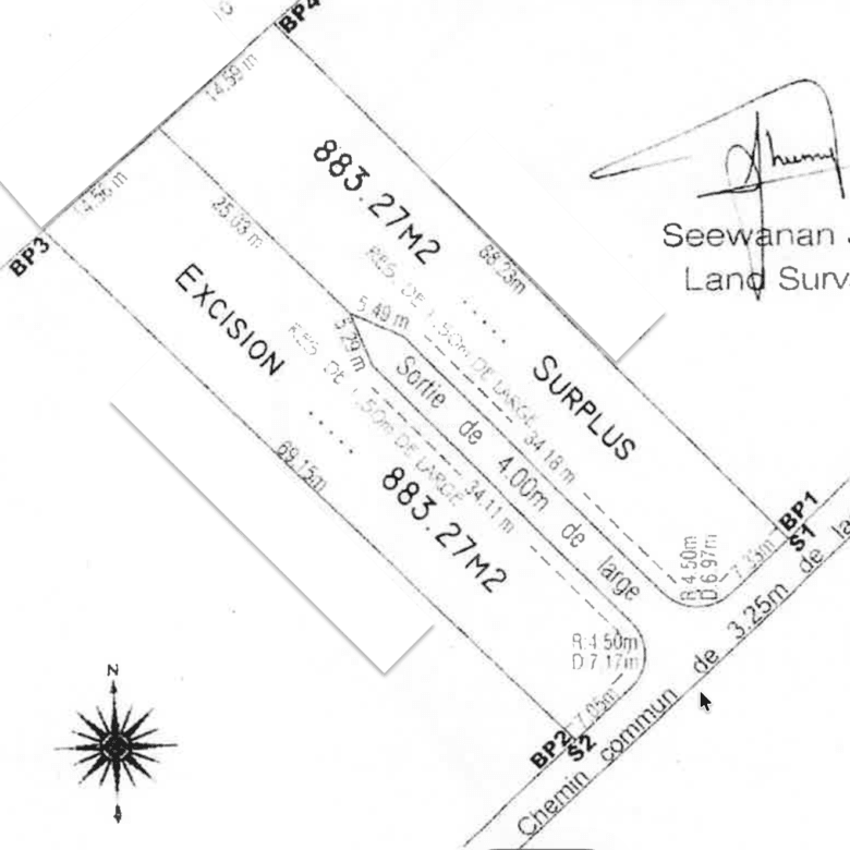Terrain à bâtir à vendre  883,27 m² – Plaine de Gersigny, Flacq