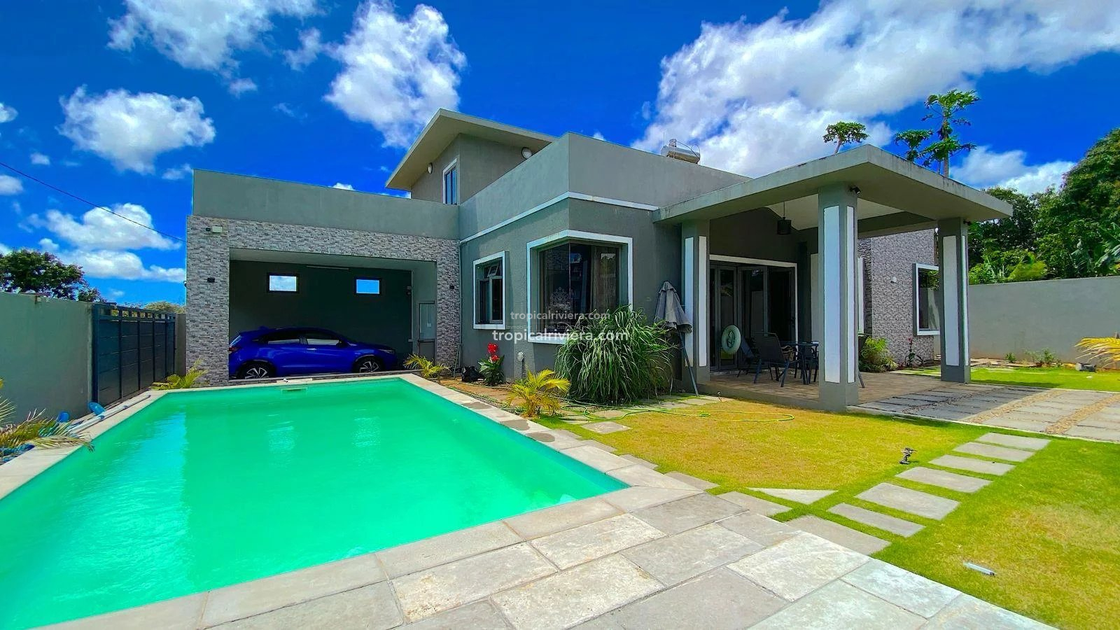 Long term furnished house : villa rental calebasses, pamplemousses, mauritius-1 3-Bedroom Furnished Villa for Rent in Calebasses with Private Pool